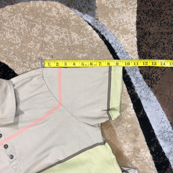 Men’s Tan/Green Quicksilver Polo Shirt, Size Large - Picture 7 of 8